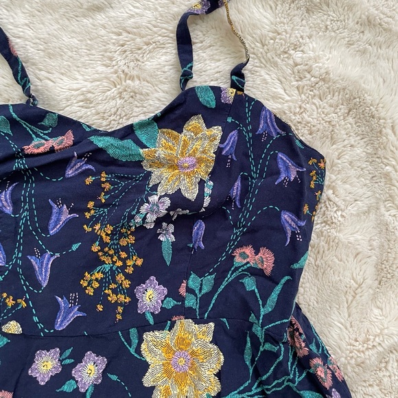 Old Navy - Dark Navy Floral Sun Dress - M - Picture 2 of 5